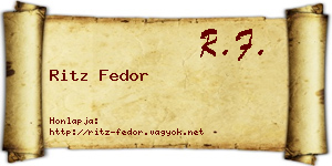 Ritz Fedor névjegykártya